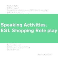 ESL Shopping Role play